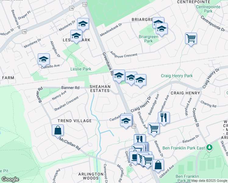 map of restaurants, bars, coffee shops, grocery stores, and more near in Ottawa