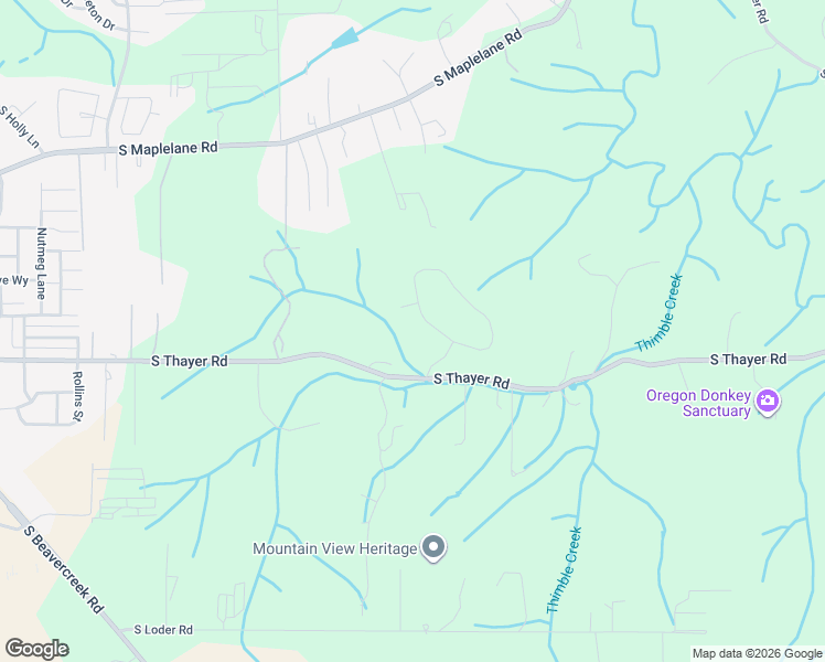 map of restaurants, bars, coffee shops, grocery stores, and more near 15277 South Thayer Road in Oregon City