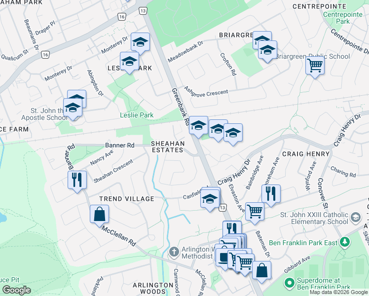 map of restaurants, bars, coffee shops, grocery stores, and more near in Ottawa