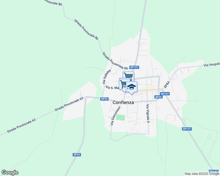 map of restaurants, bars, coffee shops, grocery stores, and more near 10 Via Vallette in Confienza