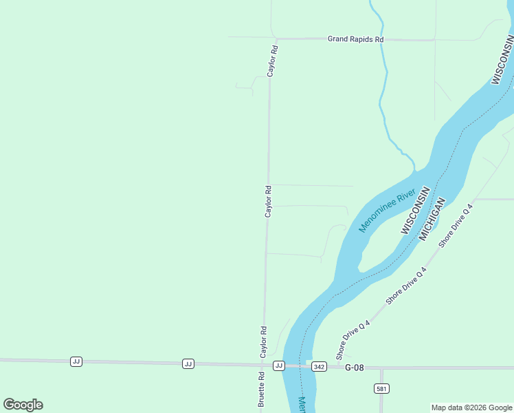 map of restaurants, bars, coffee shops, grocery stores, and more near N10489 Caylor Road in Wausaukee