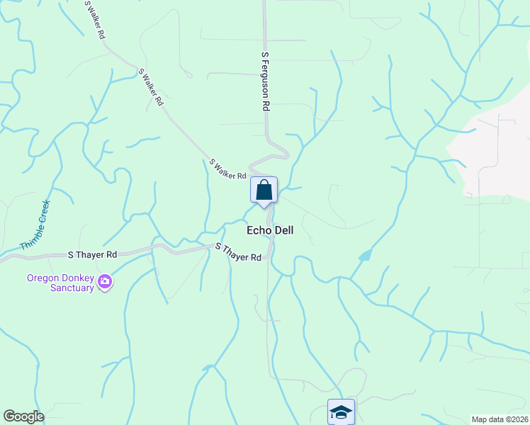 map of restaurants, bars, coffee shops, grocery stores, and more near 18883 South Ferguson Road in Oregon City