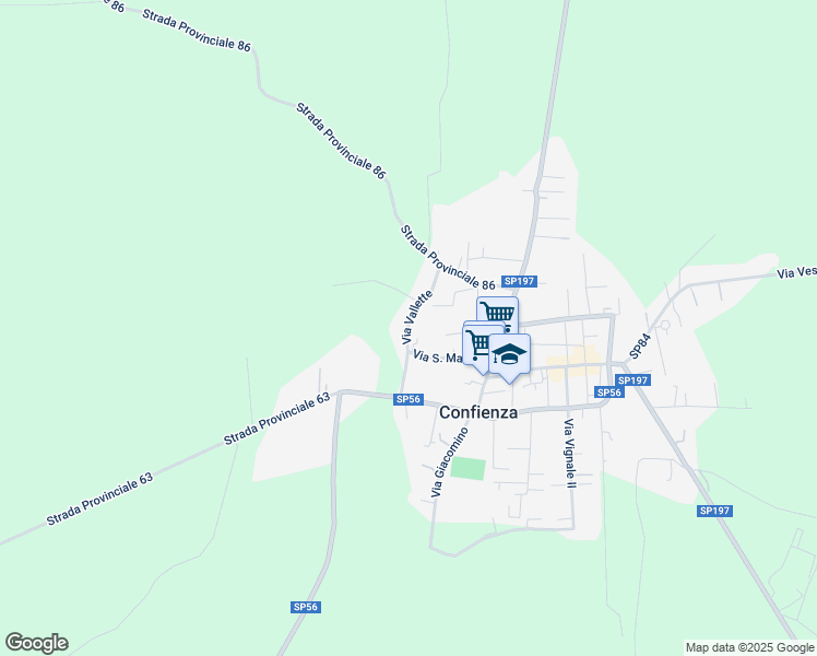 map of restaurants, bars, coffee shops, grocery stores, and more near 10 Via Vallette in Confienza