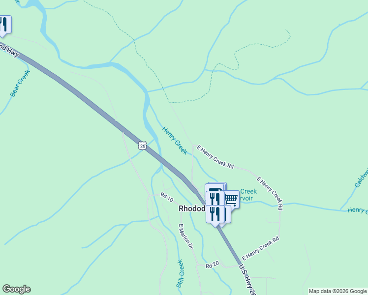map of restaurants, bars, coffee shops, grocery stores, and more near 70400 National Forest Development Road 19 in Rhododendron