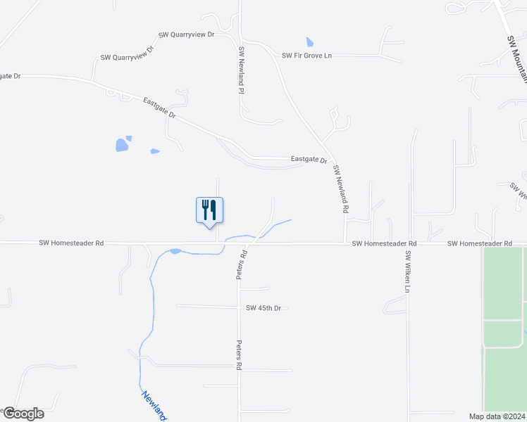 map of restaurants, bars, coffee shops, grocery stores, and more near 4385 Southwest Homesteader Road in Wilsonville