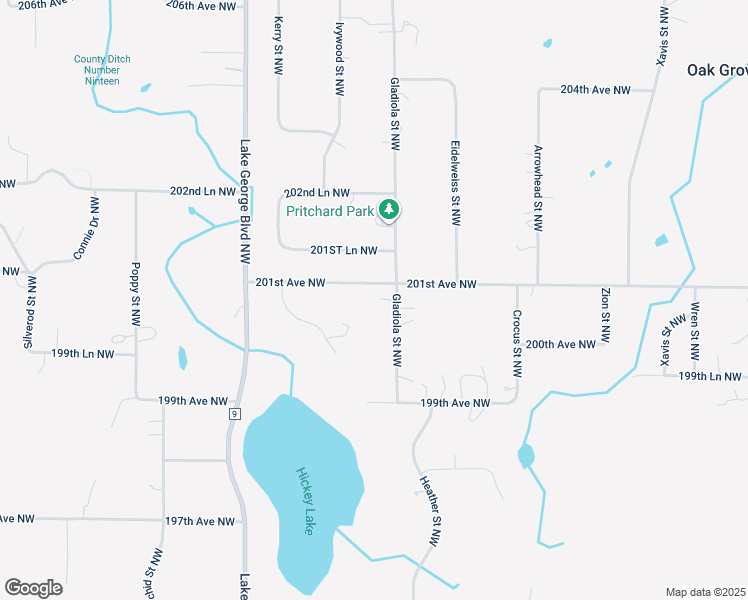 map of restaurants, bars, coffee shops, grocery stores, and more near 2961 201st Avenue Northwest in Oak Grove