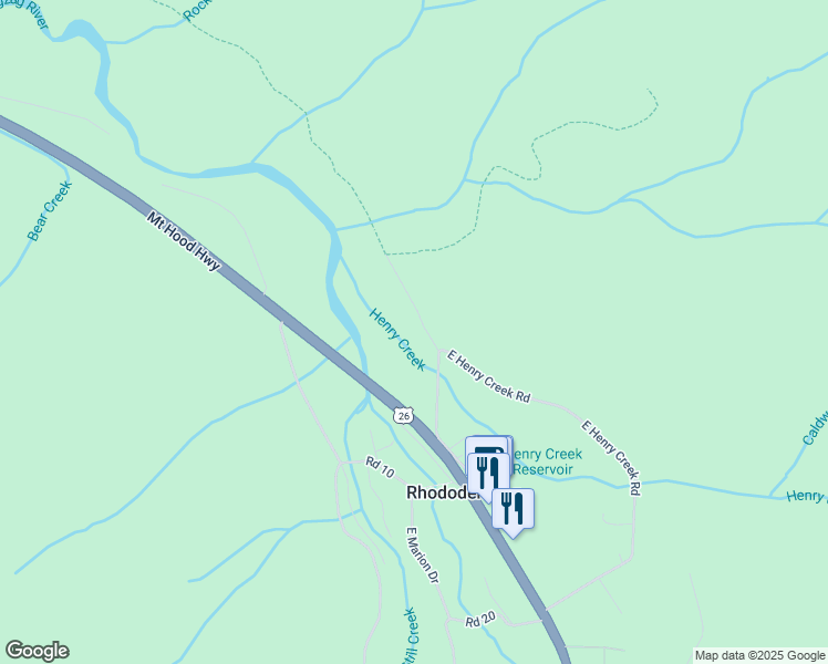 map of restaurants, bars, coffee shops, grocery stores, and more near 70400 National Forest Development Road 19 in Rhododendron