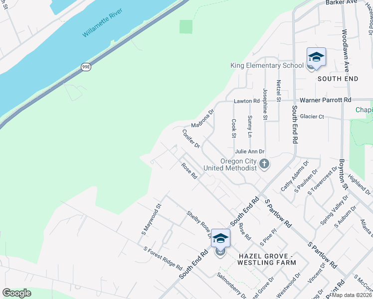 map of restaurants, bars, coffee shops, grocery stores, and more near 18688 Sunblaze Drive in Oregon City