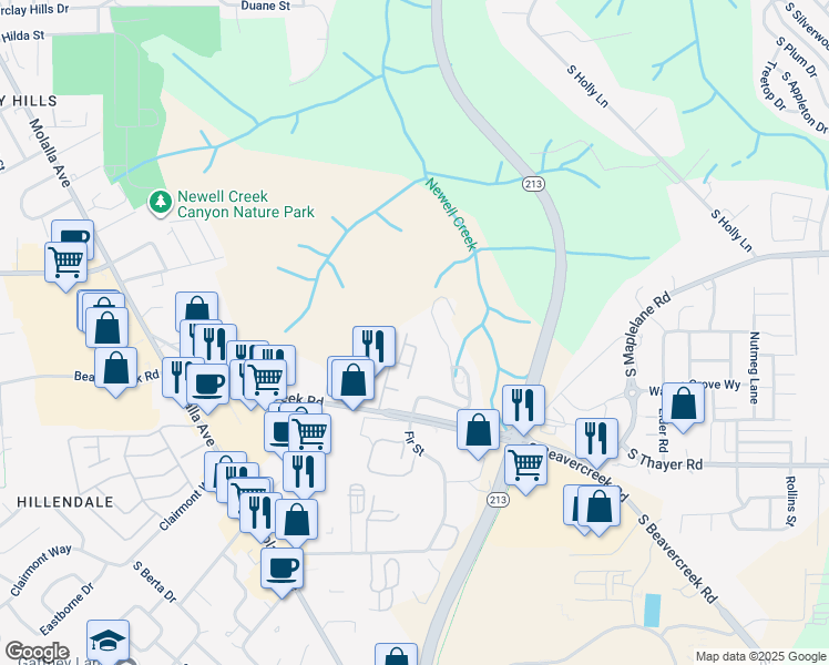 map of restaurants, bars, coffee shops, grocery stores, and more near 13945 Beavercreek Road in Oregon City