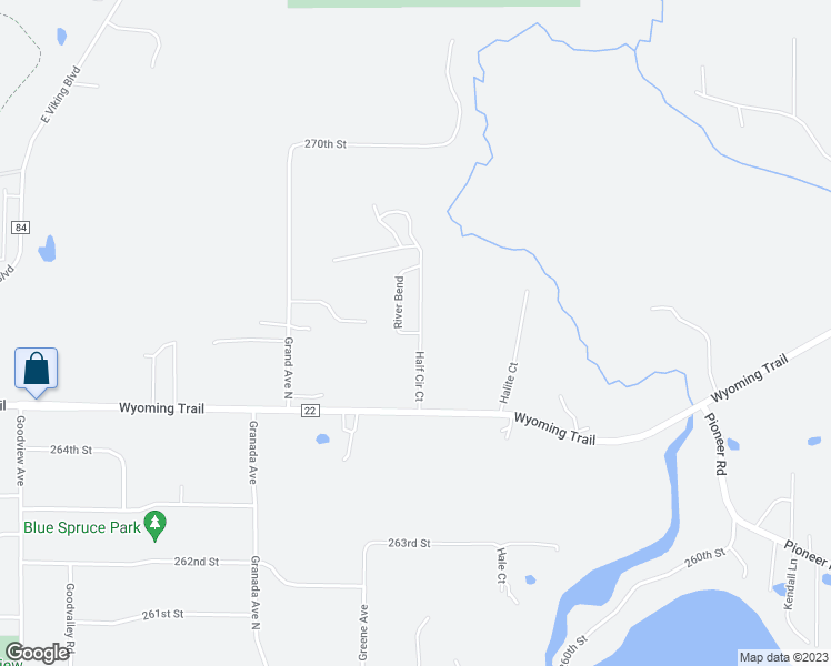 map of restaurants, bars, coffee shops, grocery stores, and more near 26600 Half Circle Court in Wyoming