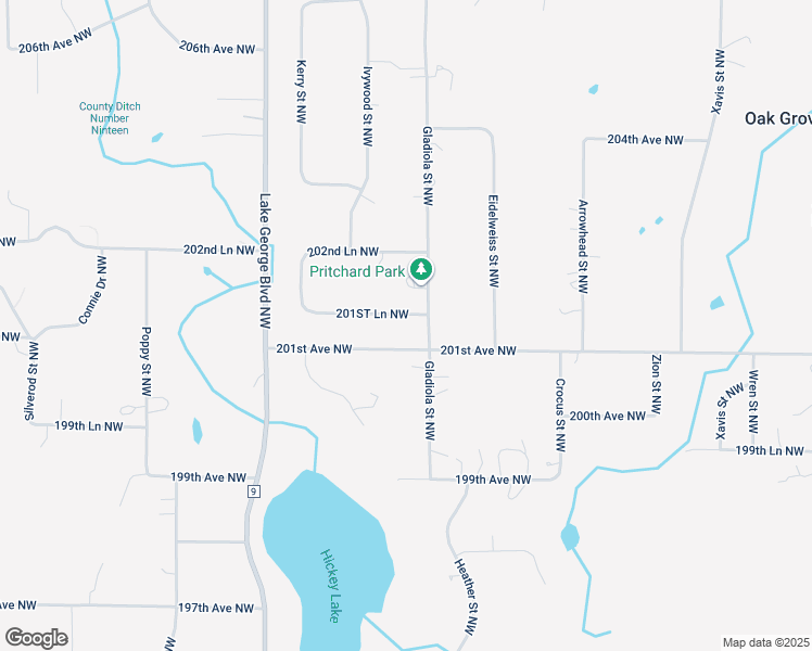 map of restaurants, bars, coffee shops, grocery stores, and more near 2961 201st Avenue Northwest in Oak Grove