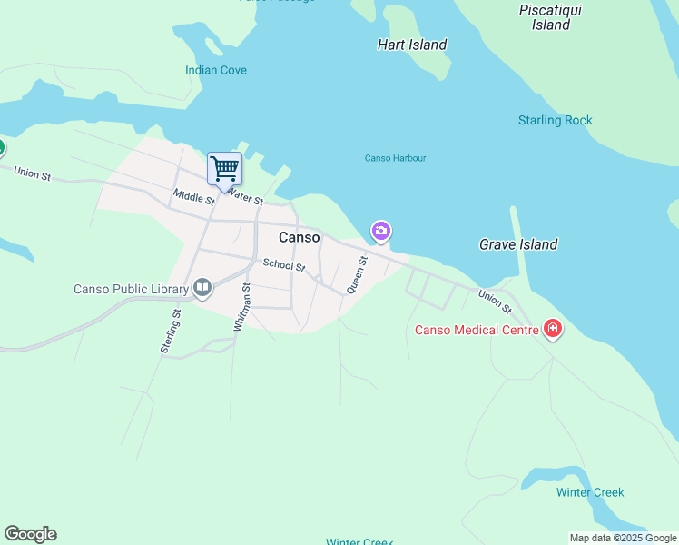 map of restaurants, bars, coffee shops, grocery stores, and more near 7 Centennial Street in Canso