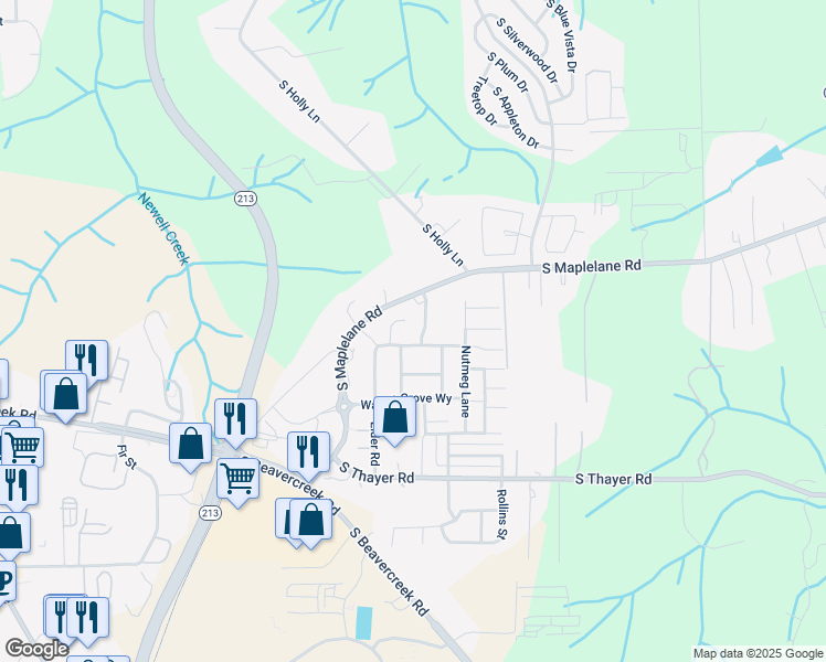 map of restaurants, bars, coffee shops, grocery stores, and more near 14530 South Maplelane Road in Oregon City
