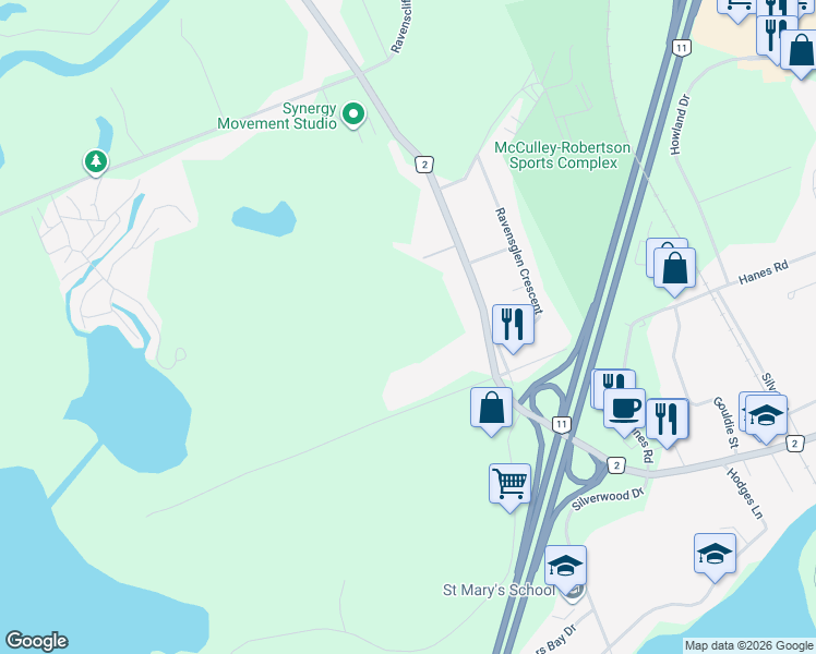 map of restaurants, bars, coffee shops, grocery stores, and more near 351 Ravenscliffe Road in Huntsville