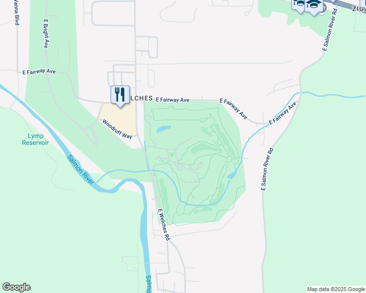 map of restaurants, bars, coffee shops, grocery stores, and more near 68573 East Fairway Estates Road in Mount Hood Village