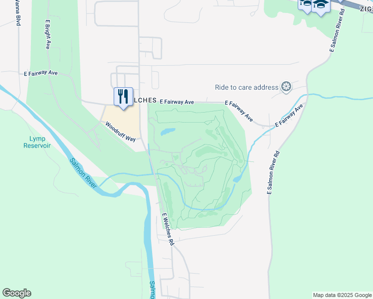 map of restaurants, bars, coffee shops, grocery stores, and more near 68573 East Fairway Estates Road in Mount Hood Village