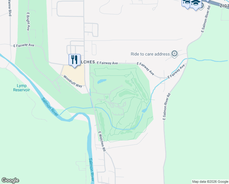map of restaurants, bars, coffee shops, grocery stores, and more near 68573 East Fairway Estates Road in Mount Hood Village