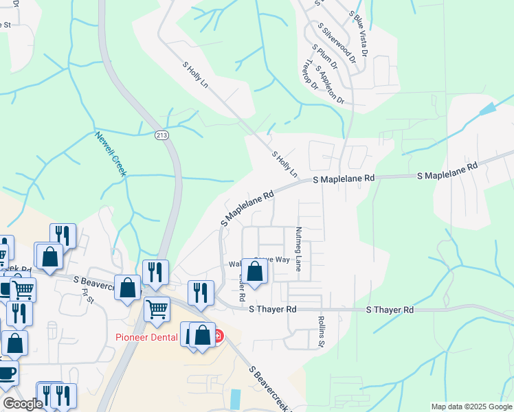 map of restaurants, bars, coffee shops, grocery stores, and more near 18656 Whitehorse Court in Oregon City