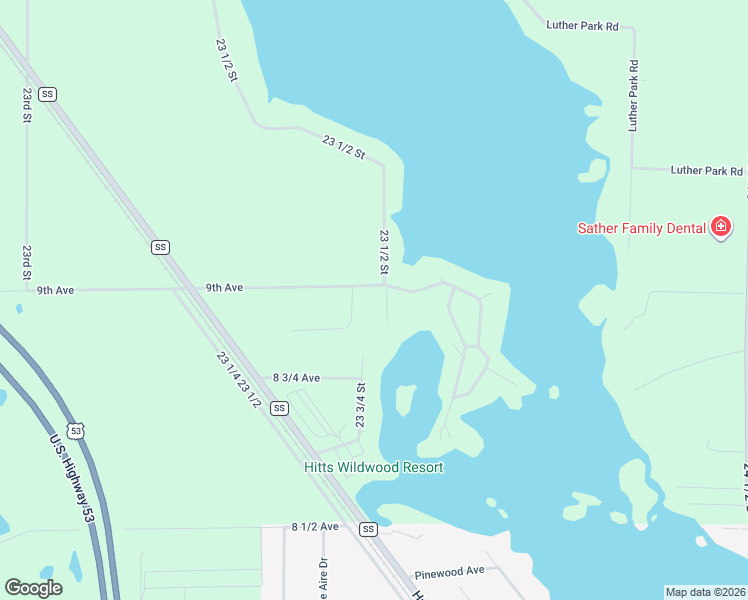 map of restaurants, bars, coffee shops, grocery stores, and more near 2373 9th Avenue in Chetek