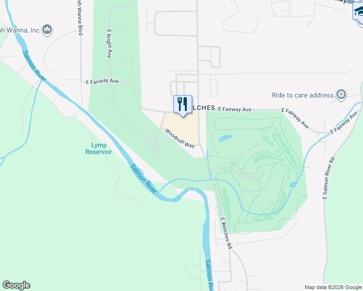 map of restaurants, bars, coffee shops, grocery stores, and more near 68060 Woodruff Way in Mount Hood Village