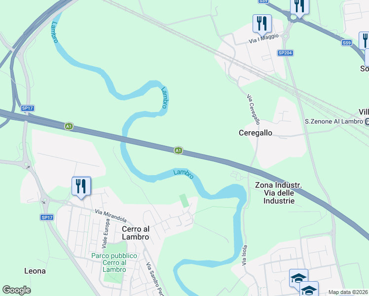 map of restaurants, bars, coffee shops, grocery stores, and more near in Metropolitan City of Milan
