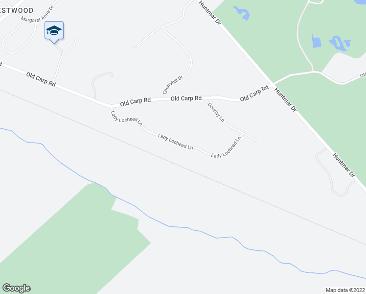 map of restaurants, bars, coffee shops, grocery stores, and more near 132 Lady Lochead Lane in Ottawa