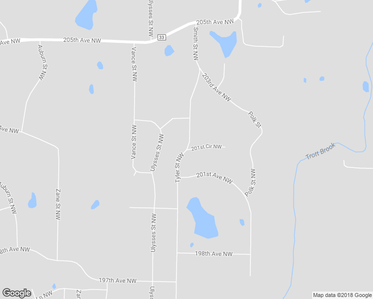 map of restaurants, bars, coffee shops, grocery stores, and more near 18536 Smith Street Northwest in Elk River