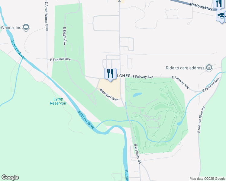 map of restaurants, bars, coffee shops, grocery stores, and more near 68150 East Fairway Avenue in Mount Hood Village