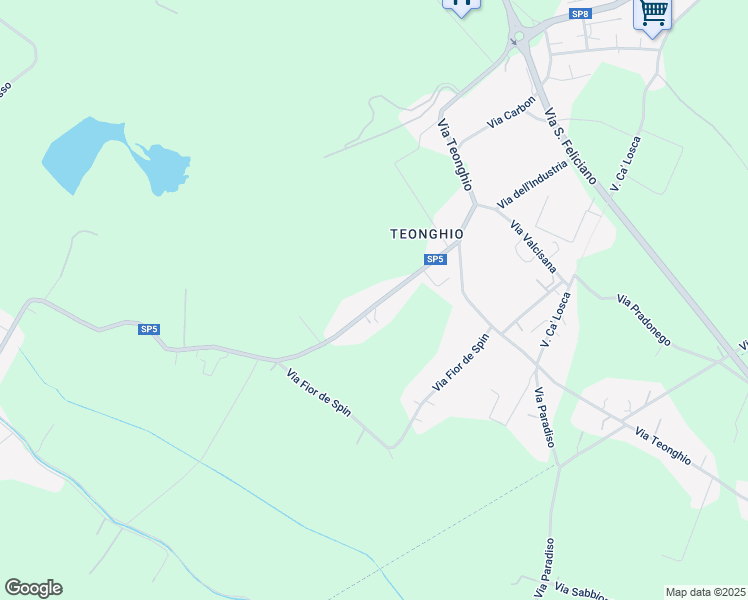 map of restaurants, bars, coffee shops, grocery stores, and more near 6 Via Ronego in Orgiano