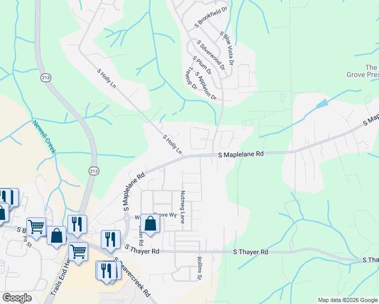 map of restaurants, bars, coffee shops, grocery stores, and more near 14751 South Quail Grove Circle in Oregon City