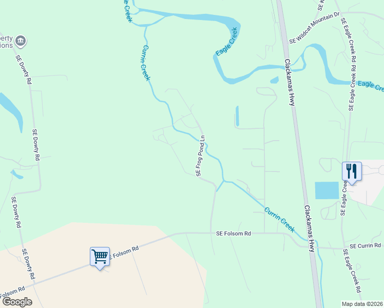 map of restaurants, bars, coffee shops, grocery stores, and more near 25757 Southeast Frog Pond Lane in Eagle Creek