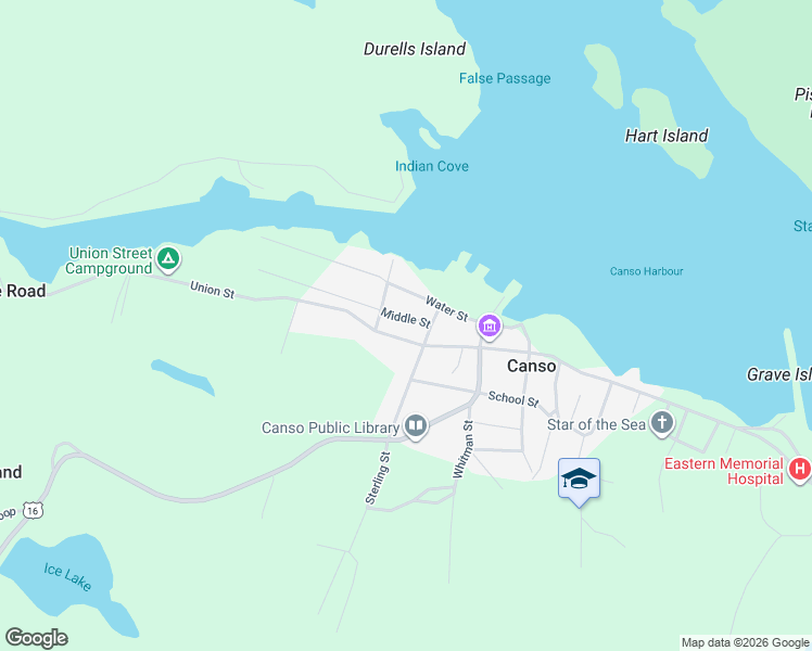 map of restaurants, bars, coffee shops, grocery stores, and more near 39 Middle Street in Canso