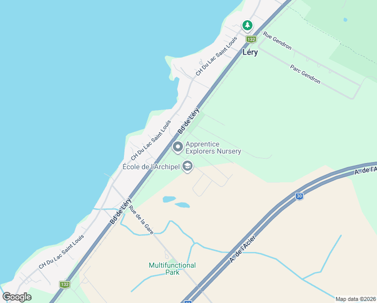 map of restaurants, bars, coffee shops, grocery stores, and more near 6 Rue Madeleine-Marchand in Léry
