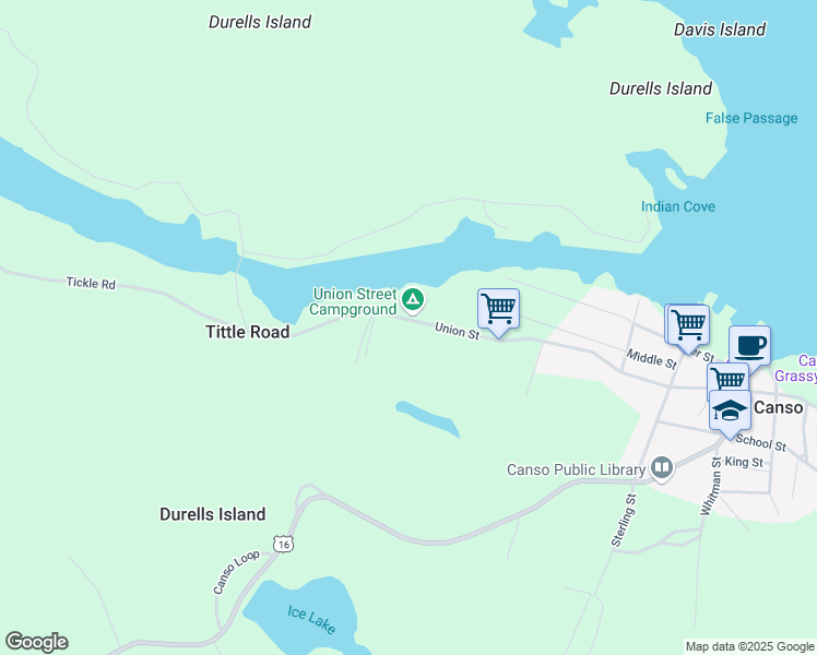 map of restaurants, bars, coffee shops, grocery stores, and more near 870 Union Street in Canso