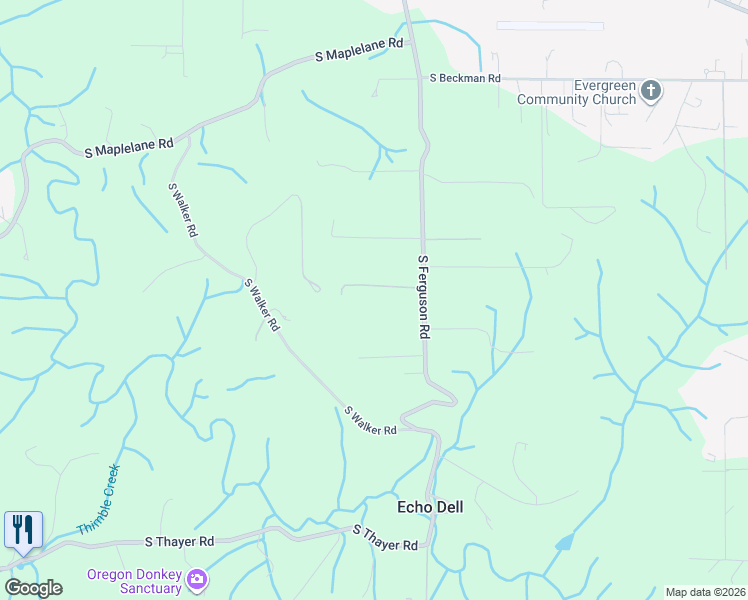 map of restaurants, bars, coffee shops, grocery stores, and more near 18489 South Ferguson Road in Oregon City
