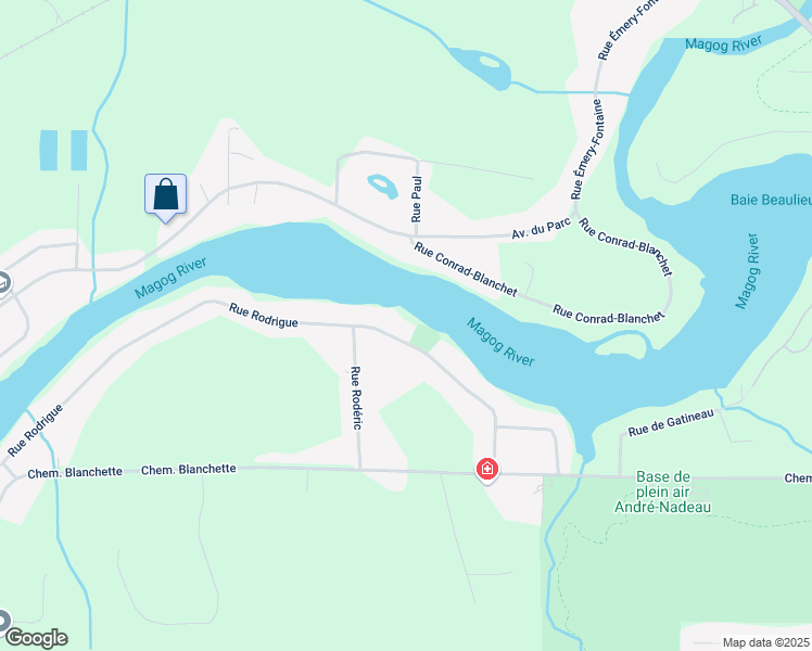 map of restaurants, bars, coffee shops, grocery stores, and more near 5859 Rue Rodrigue in Sherbrooke