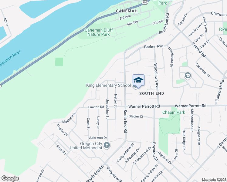 map of restaurants, bars, coffee shops, grocery stores, and more near 988 Netzel Street in Oregon City