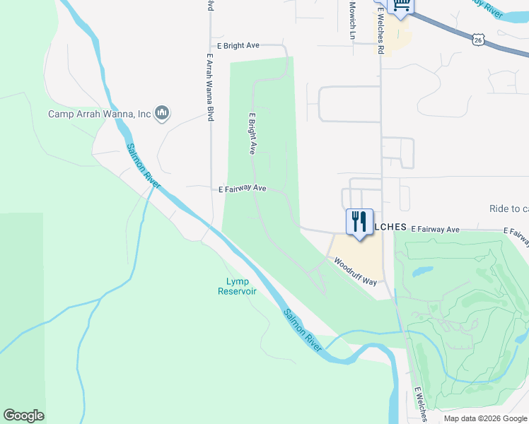 map of restaurants, bars, coffee shops, grocery stores, and more near 67484 East Bright Court in Mount Hood Village