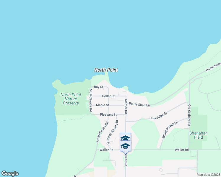 map of restaurants, bars, coffee shops, grocery stores, and more near 13001-13097 Cedar Street in Charlevoix