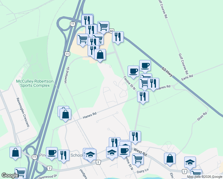 map of restaurants, bars, coffee shops, grocery stores, and more near 71 Jack Street in Huntsville