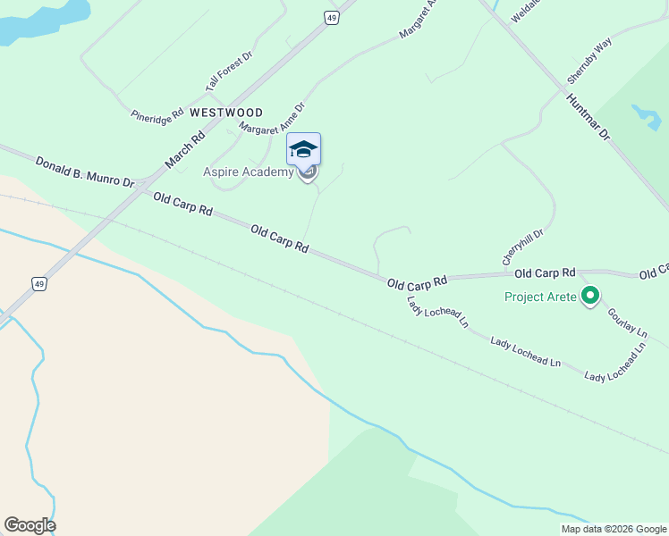 map of restaurants, bars, coffee shops, grocery stores, and more near 1988 Old Carp Road in Ottawa