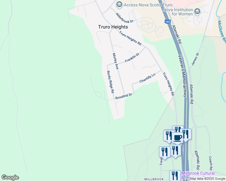map of restaurants, bars, coffee shops, grocery stores, and more near 155 Rocky Ridge Road in Truro Heights