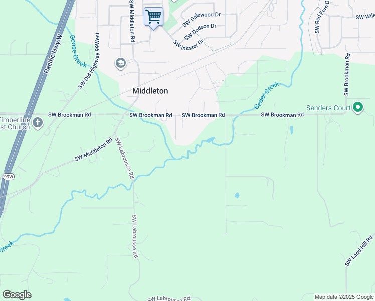 map of restaurants, bars, coffee shops, grocery stores, and more near 17890 Southwest Brookman Road in Sherwood