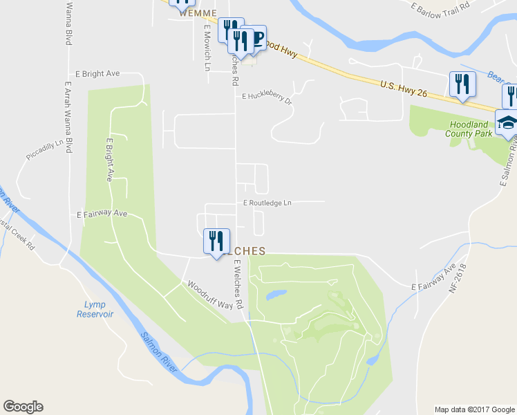 map of restaurants, bars, coffee shops, grocery stores, and more near 25488 East Cedar Glen Loop in Mount Hood Village