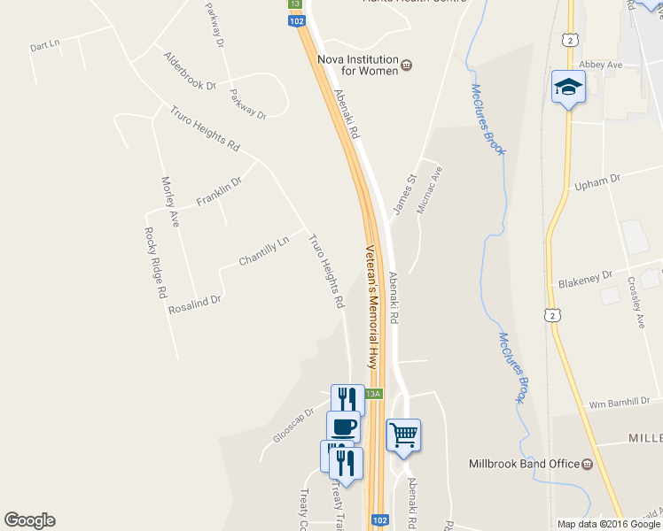 map of restaurants, bars, coffee shops, grocery stores, and more near 693 Truro Heights Road in Truro Heights