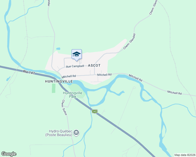 map of restaurants, bars, coffee shops, grocery stores, and more near Rue Lee-Langlois in Sherbrooke