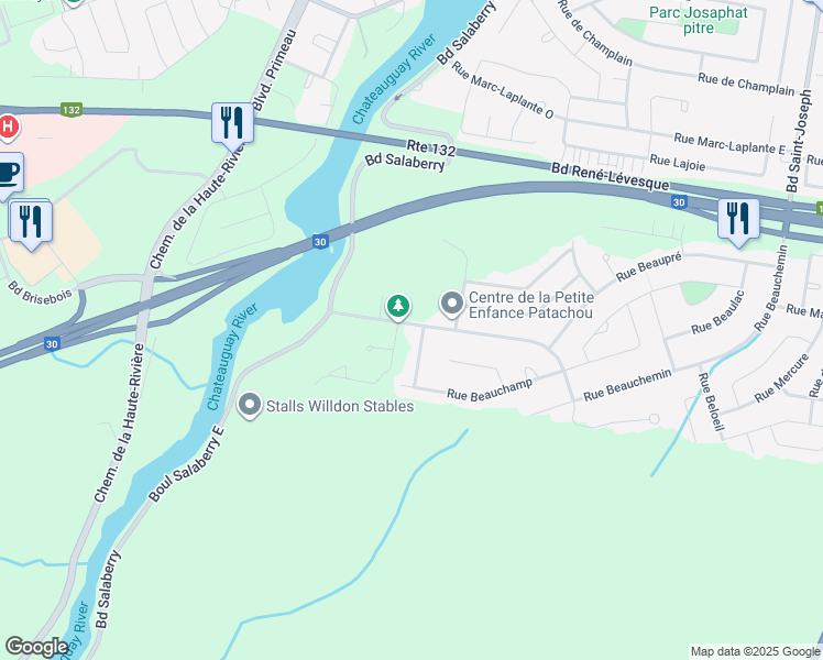 map of restaurants, bars, coffee shops, grocery stores, and more near 357 Rue Edouard Laberge in Mercier