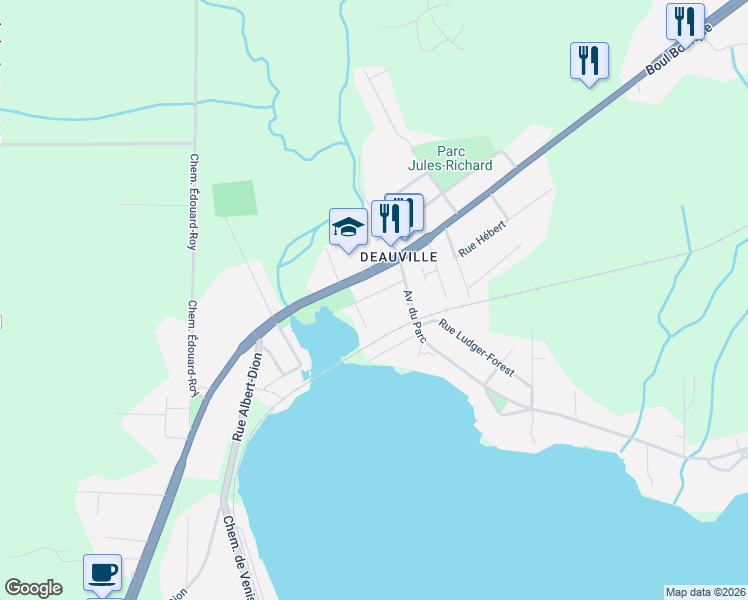 map of restaurants, bars, coffee shops, grocery stores, and more near 200 Rue Michel-Lainé in Sherbrooke