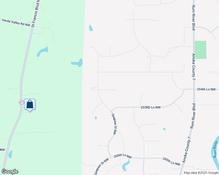 map of restaurants, bars, coffee shops, grocery stores, and more near 4671 204th Lane Northwest in Oak Grove