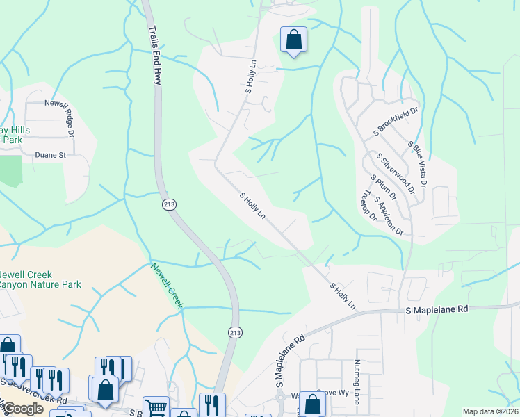 map of restaurants, bars, coffee shops, grocery stores, and more near South Holly Lane in Oregon City